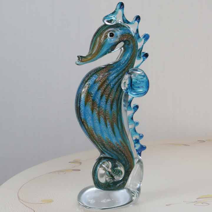 ガラスの置物 タツノオトシゴ たつのおとしご アンティーク オーナメント ガラス雑貨 オブジェ 硝子彫刻
