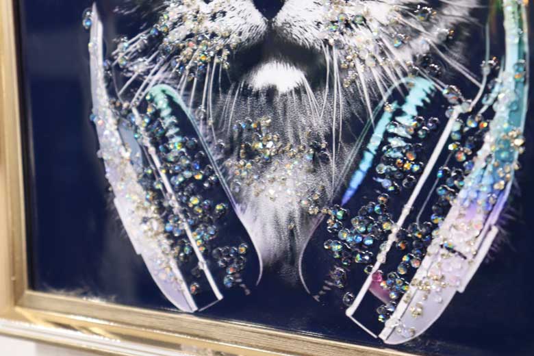 アートフレーム ガット 41㎝ クリスタルピクチャー ウォールデコ 猫