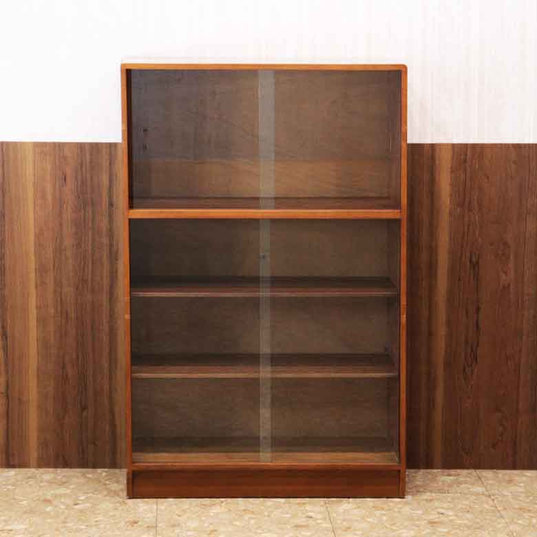 ガラスケース ヴィンテージ キャビネット イギリス チーク 木製 – 輸入