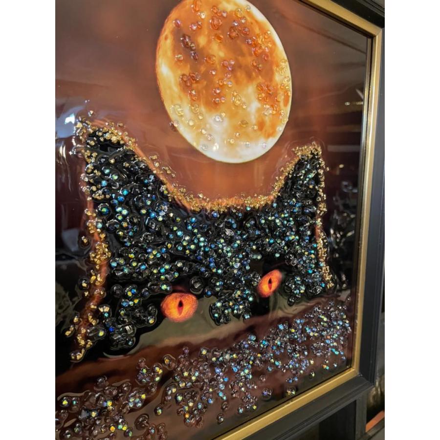 アートフレーム ネコマムシ 41㎝ クリスタルピクチャー ウォールデコ 猫