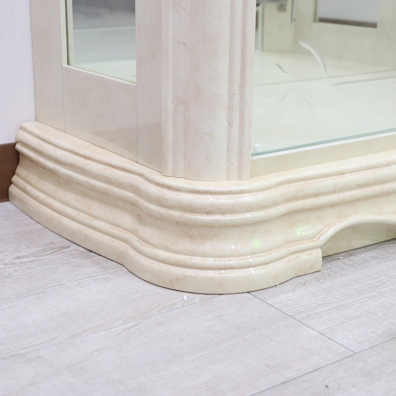 サルタレッリ アマルフィ 1ドア キュリオケース アイボリー ガラスケース ミラー