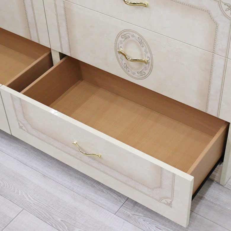 サルタレッリ アマルフィ ワイドチェスト アイボリー 6引出 ダブルドレッサー