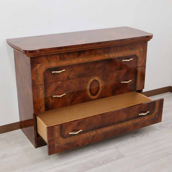 サルタレッリ アマルフィ ワイドチェスト 3引出 121cm ウォールナット