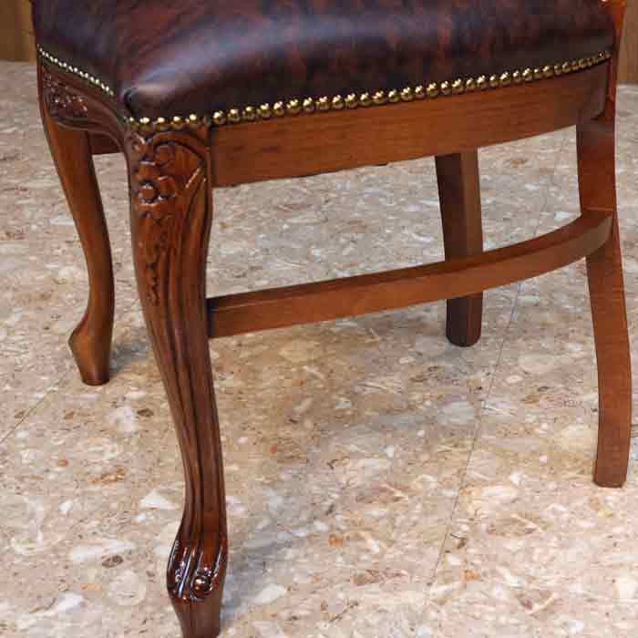 イタリア ダイニングチェア ブラウン・本皮