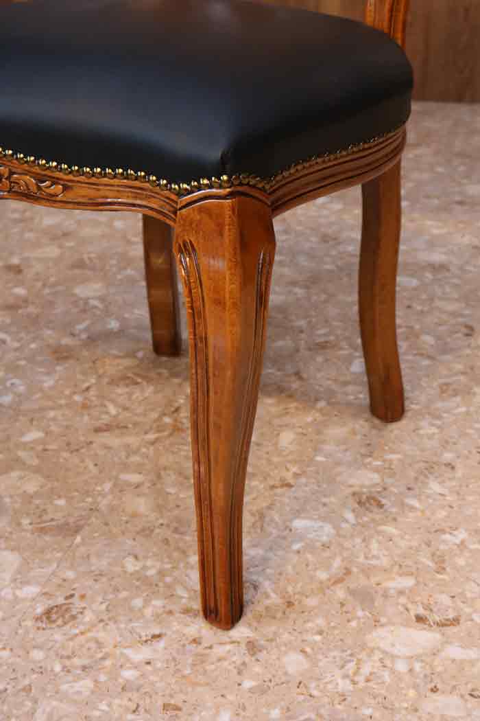 イタリア ダイニングチェア ブラック・本皮