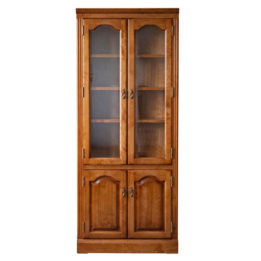 北海道民芸家具 国産家具 ブックシェルフ キャビネット 書棚 扉付き 75cm Chelsea チェルシー 日本製