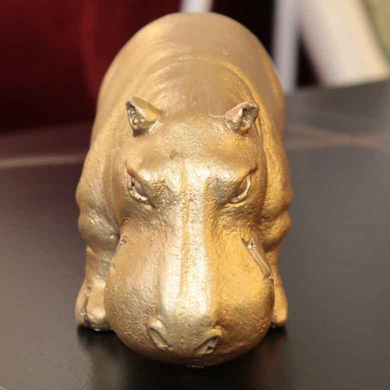 ゴールデンヒポ カバのオブジェ Lサイズ 置物 オーナメント