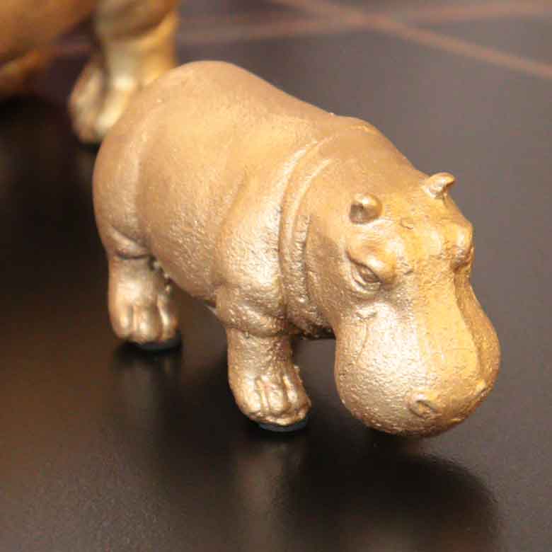 ゴールデンヒポ カバのオブジェ Sサイズ 置物 オーナメント