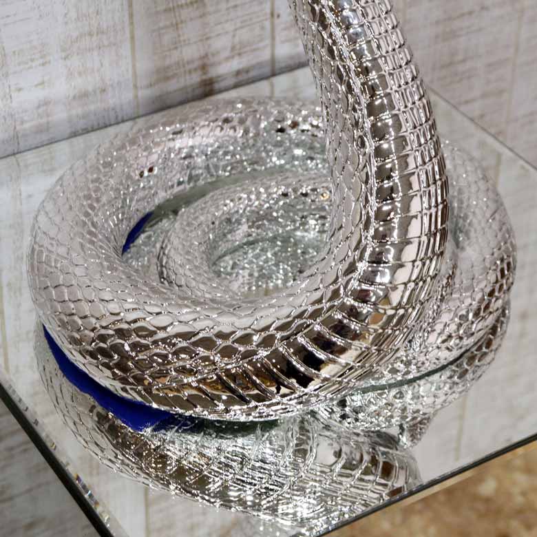 キングコブラ オブジェ シルバー 毒蛇 ヴァイパー スネーク アクアリウム 蛇