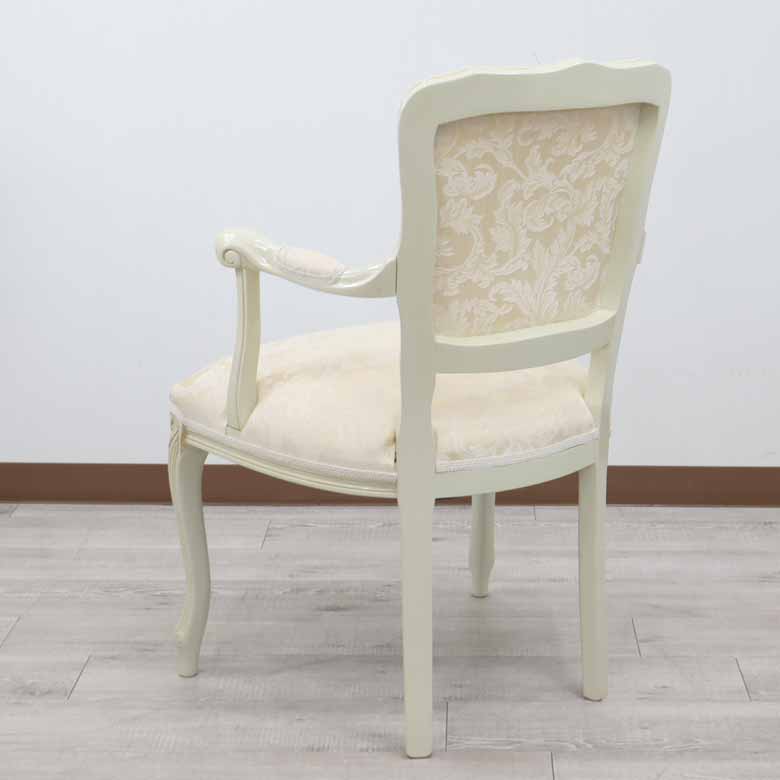 イタリア アームチェア ベージュ・アラベスク ホワイト