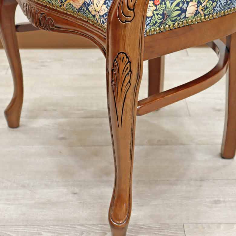 4脚セット イタリア ダイニングチェア いちご泥棒 木製 完成品