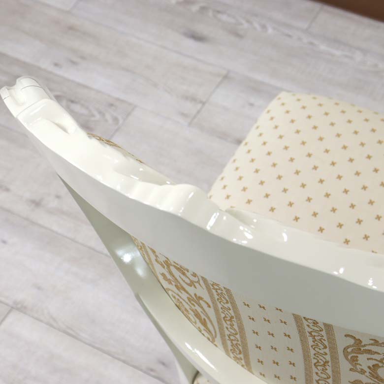 イタリア ダイニングチェア 猫脚 ベージュ パールホワイト CH-BEIGE/WH