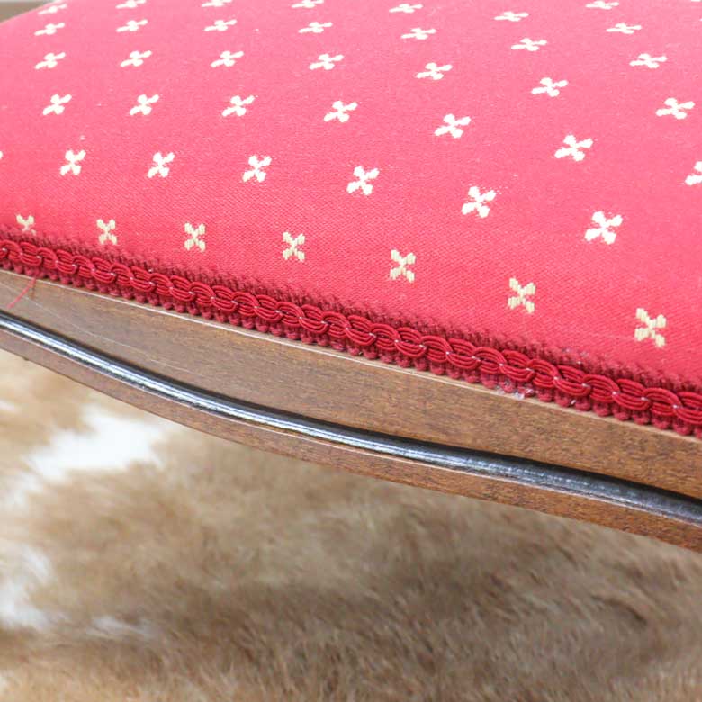 イタリア フットスツール レッド 補助椅子 玄関用 完成品