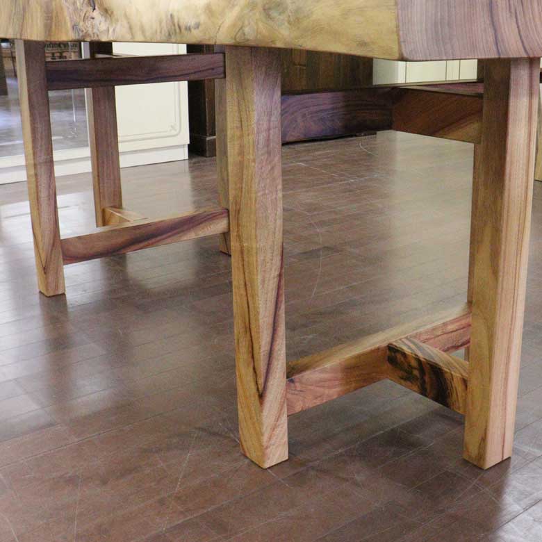 一枚板 テーブル ダイニングテーブル 楠 180cm 無垢材 座卓 兼用 脚付き