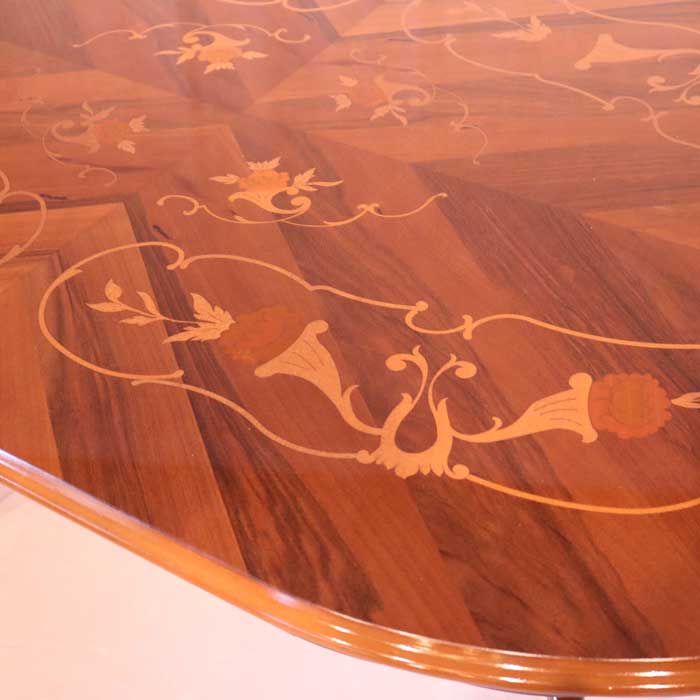 イタリア ダイニングテーブル 172.5cm幅 6人用 象嵌 楕円形 TS175