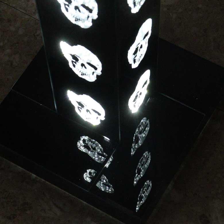 ミラー家具 フロアランプ シェード 鏡 フロアスタンド 1灯 スカル