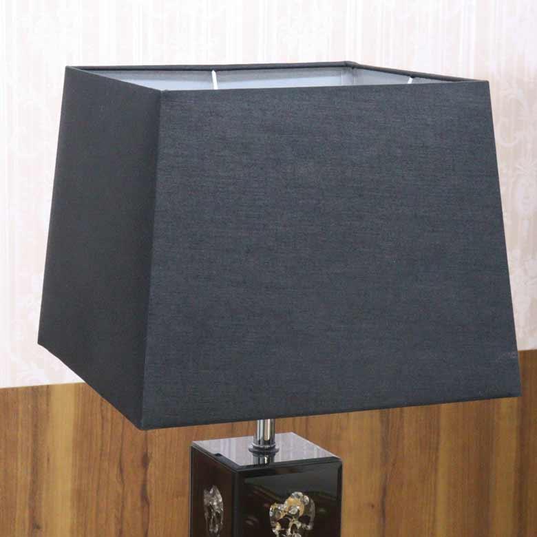 ミラー家具 テーブルランプ シェード 鏡 フロアスタンド 1灯 スカル