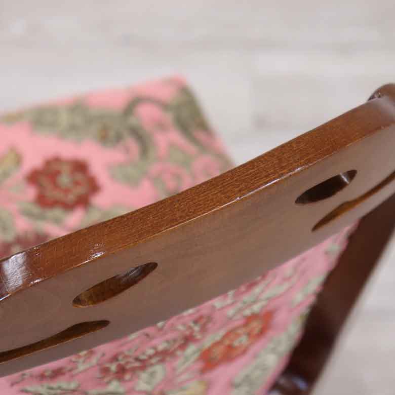 イタリア ダイニングチェア ピンク・金華山 猫脚