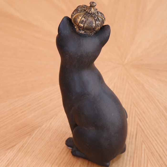樹脂製 猫のオーケストラ クイーンアンティーク調 ブラック 猫雑貨