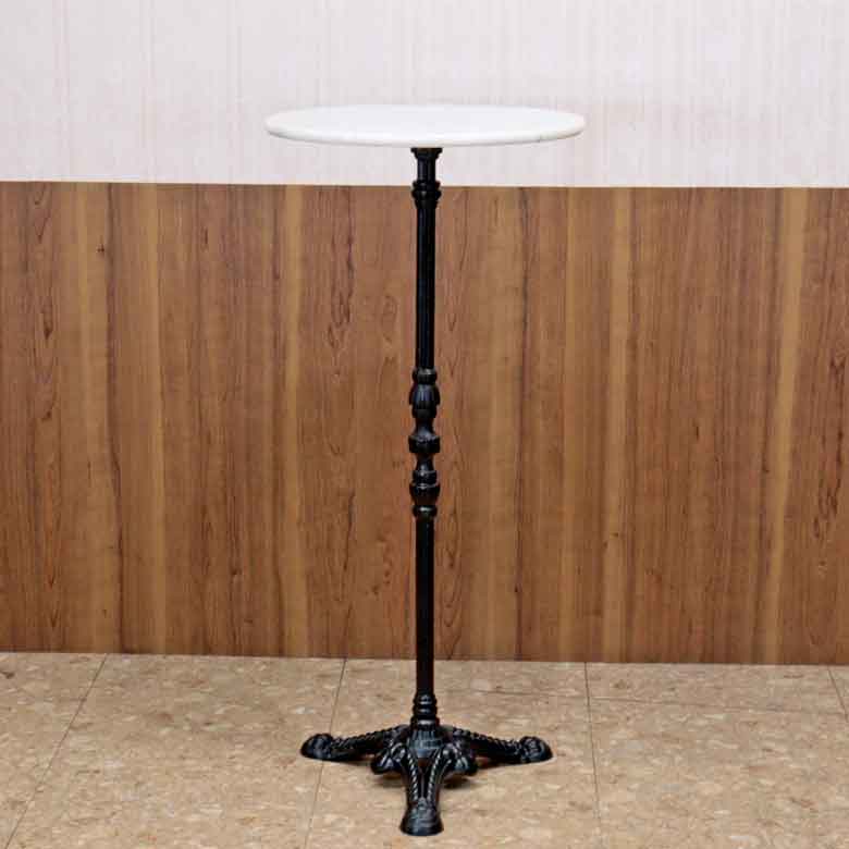 ハイテーブル 50cm 大理石 円形 カフェテーブル ブロンズ調 石 立ち飲み