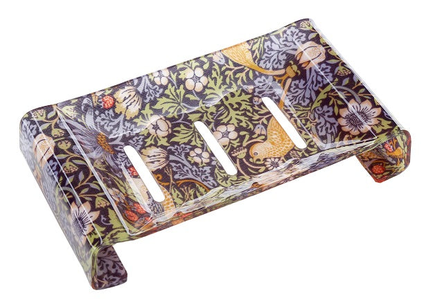 ロイヤルアーデン ソープディッシュ 石鹸置き いちご泥棒柄 アクリル バード&ストロベリー