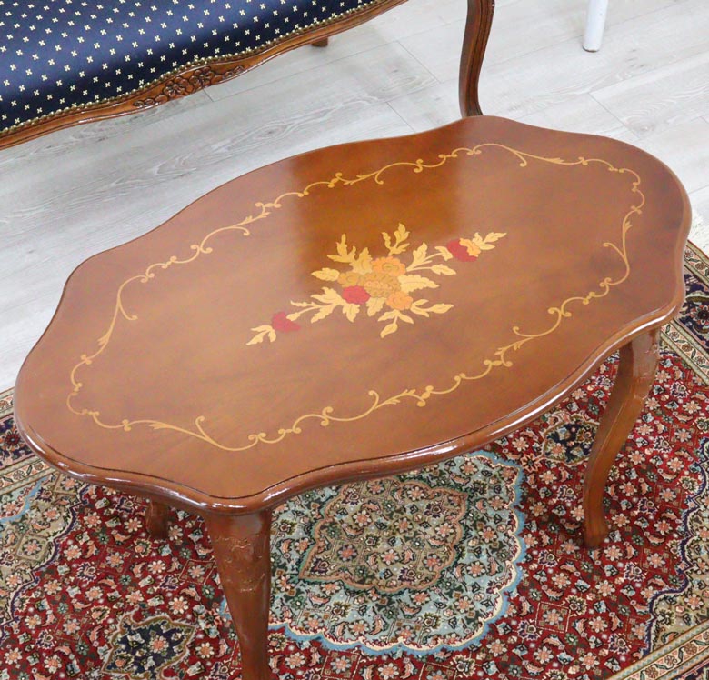 イタリア リビングテーブル 78cm センターテーブル 象嵌 680