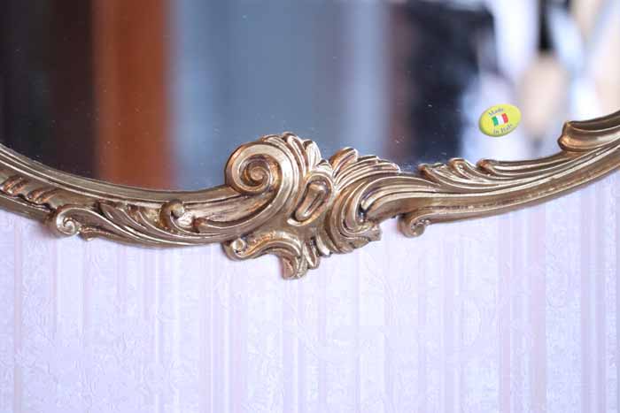 イタリア製 デコレーションミラー 置き鏡 ミラー ゴールド EUROMAMRCHI