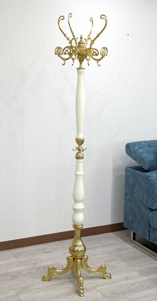 アンティーク　真鍮コートスタンド　ポールハンガー　クラシック　イタリア製 アンティーク 真鍮コートスタンド ポールハンガー クラシック