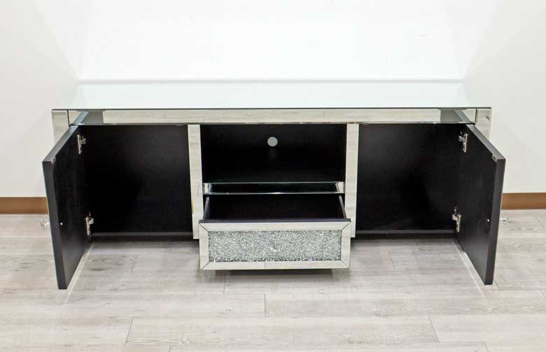 ミラー家具 テレビボード 150cm ローボード テレビ台 シルバー