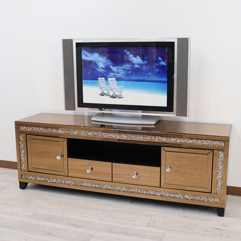 テレビ台 ゴールド 160cm テレビ台 幅160cm 天然木 じゃばら風 
