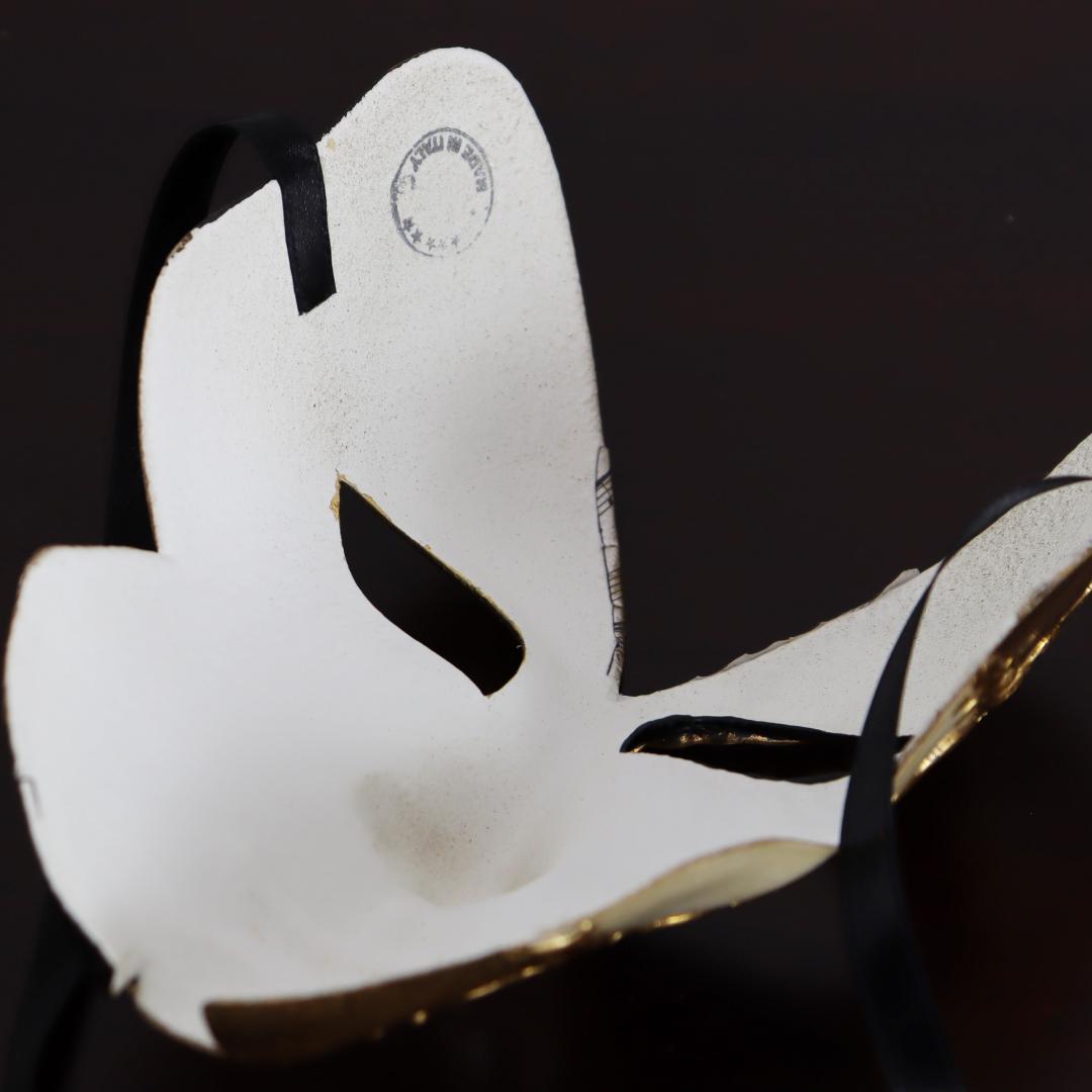 ベネチアンマスク カーニバルマスク 仮面 フルフェイス ブラック&ゴールド イタリア製 ゴージャス ヴェネチアン マスケラ