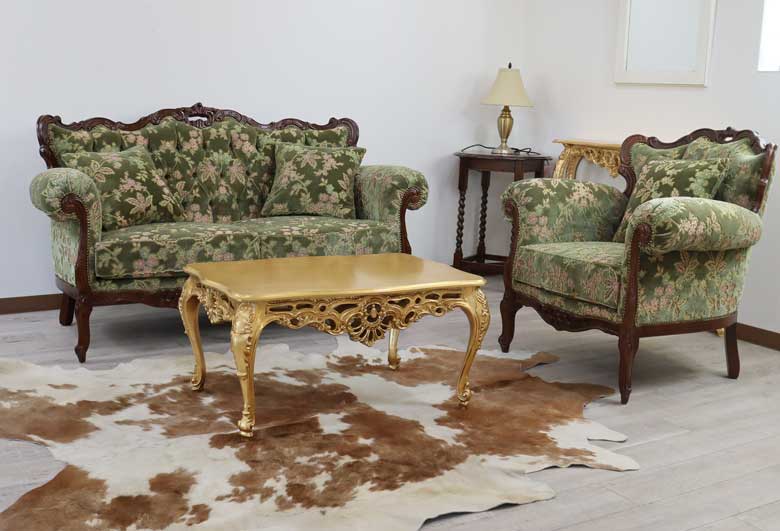 リビングテーブル ゴールド 84cm ローテーブル 猫脚 イタリア DIBIASE TB-S-GD