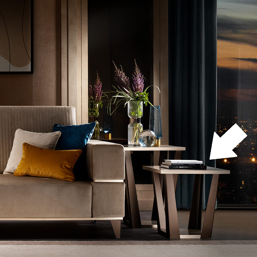 ランプテーブル ロータイプ 50cm Arredoclassic アレドクラシック ADORA AMBRA アンブラ 正方形 ローテーブル センターターブル 応接 アレドクラシック イタリア製