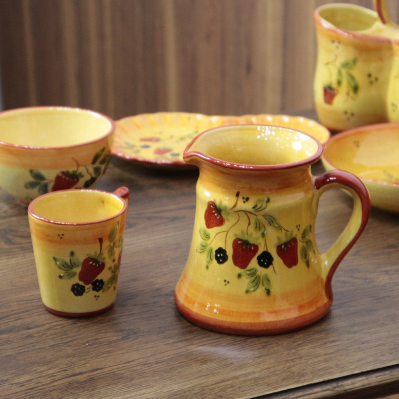 ポルトガル製 ピッチャージャグ デキャンタ ポット ストロベリー 陶器 ベリー柄