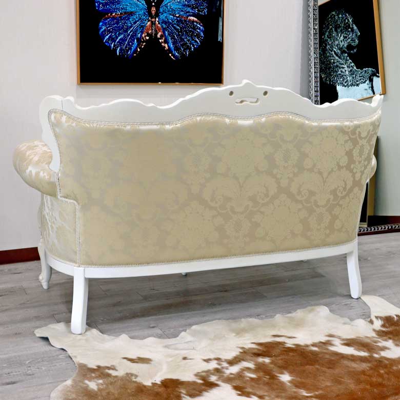 イタリア 2人掛け ソファ シャンパンゴールド ホワイト 2Pソファ Leblanc/2P