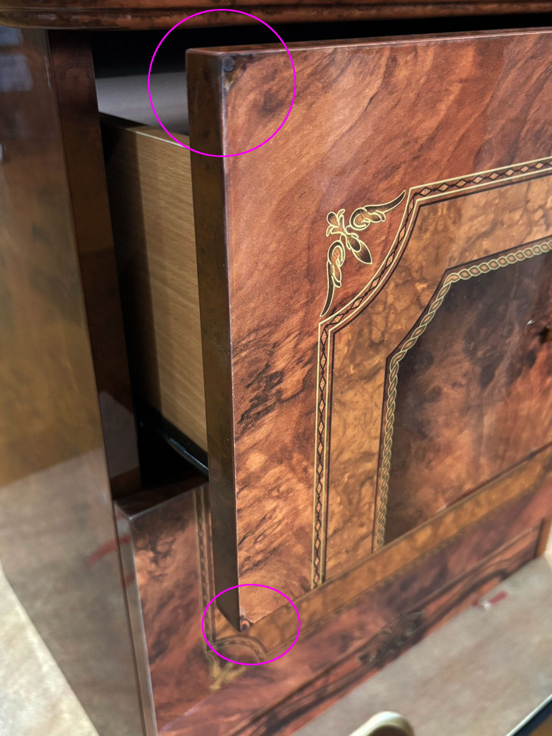 アウトレット サルタレッリ アマルフィ 2段チェスト 60cm ナイトテーブル ウォールナット