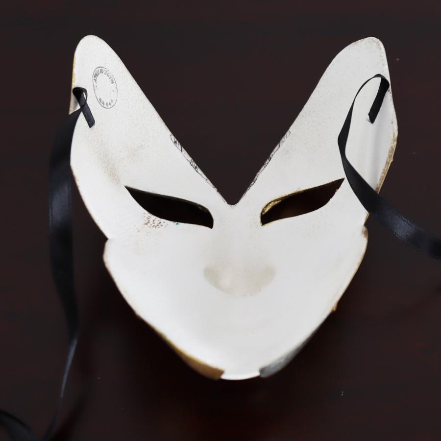 ベネチアンマスク カーニバルマスク 仮面 フルフェイス ホワイト&ゴールド イタリア製 ゴージャス ヴェネチアン マスケラ
