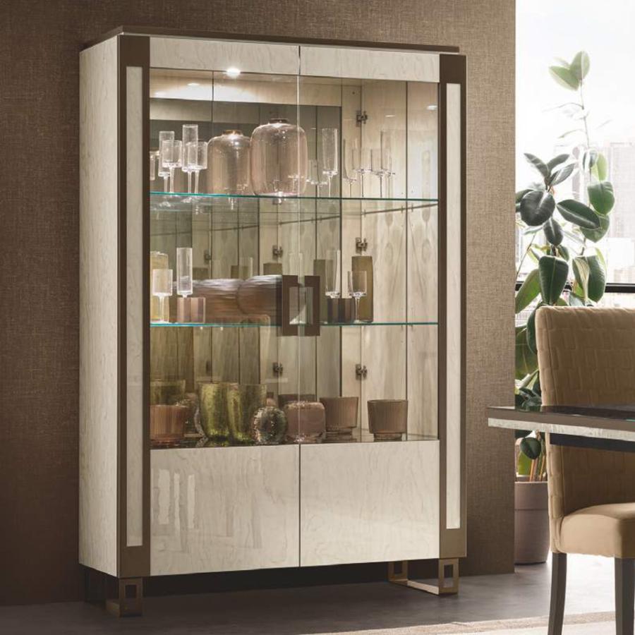 2ドアキュリオケース キャビネット W132cm アレドクラシック ADORA POESIA ポエジア 高級家具 イタリア製