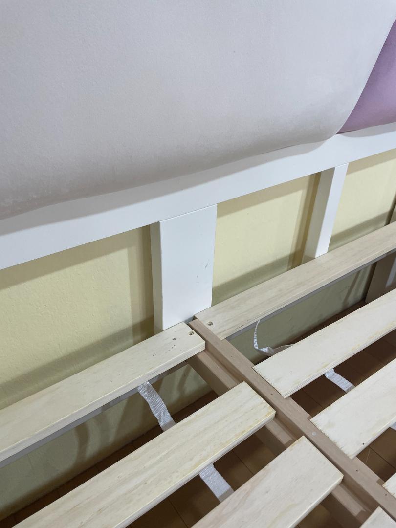 ガレージセール ベッドフレーム ダブルベッド ホワイト ベロア ファンシーベッド マットレス別