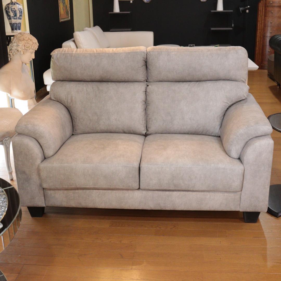 エレガントソファ 2Pソファ 2人掛け 2Pソファ ストーングレー アンティーク ヨーロピアン 完成品