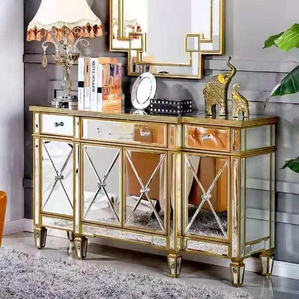 クリスタル付き鏡張りサイドボード SIDEBOARD 【公式通販】