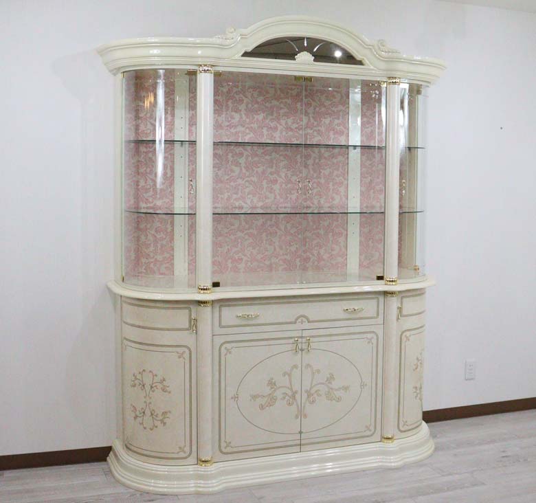 アウトレット品 サルタレッリ フローレンス 4ドアキャビネット アイボリー カップボード