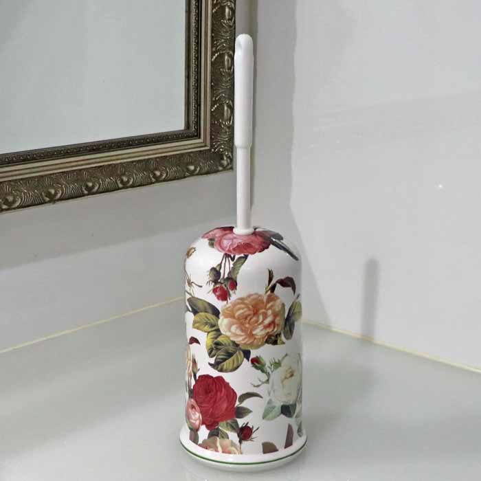 トイレブラシ 陶器 サニタリーポット トイレブラシセット ボタニカルローズ