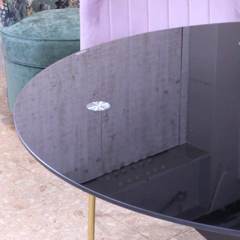 ダイニンテーブル ラウンドテーブル 110cm ブラック ガラステーブル 4人用 2人用 モダン