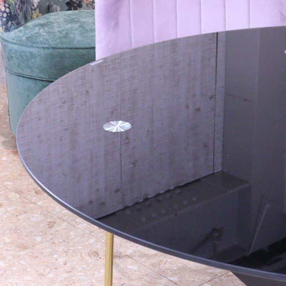 ダイニンテーブル ラウンドテーブル 110cm ブラック ガラステーブル 4人用 2人用 モダン