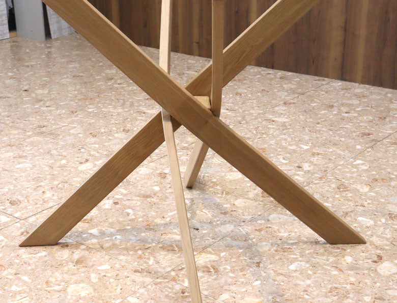 ダイニンテーブル ラウンドテーブル 110cm クリア/ナチュラル ガラステーブル 4人用 2人用 モダン