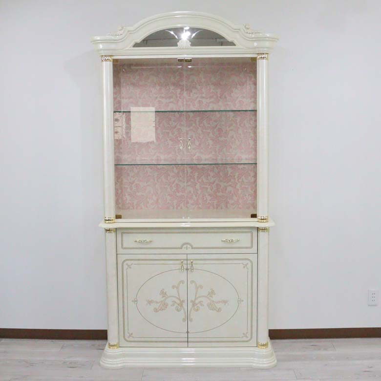 サルタレッリ フローレンス 2ドアキャビネット アイボリー カップボード