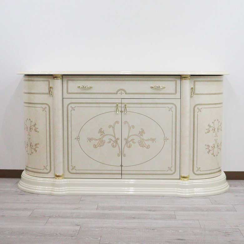 アウトレット品 サルタレッリ フローレンス 4ドアキャビネット アイボリー カップボード