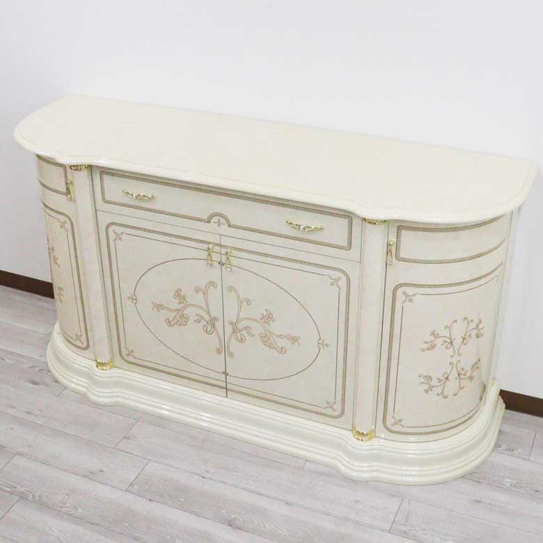 アウトレット品 サルタレッリ フローレンス 4ドアキャビネット アイボリー カップボード