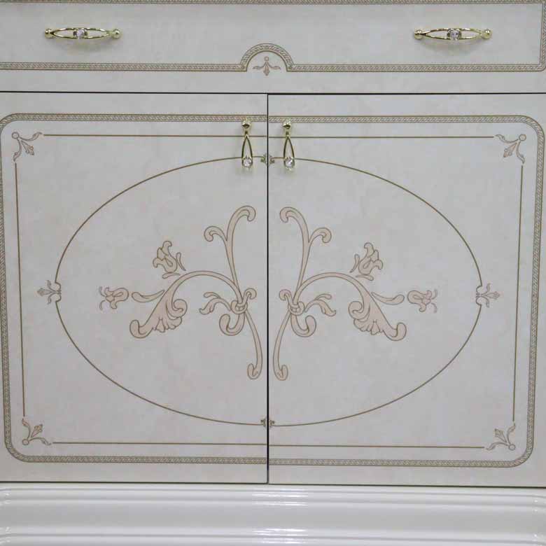 アウトレット品 サルタレッリ フローレンス 4ドアキャビネット アイボリー カップボード